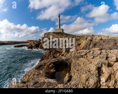 Blick auf den Leuchtturm von Capo Palos in Murcia Im Südosten Spaniens Stockfoto