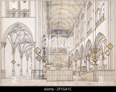 Pieter Janszoon Saenredam - Innere der Kirche des heiligen Laurentius (Groote Kerk oder große Kirche) in Alkmaar, 1661 Stockfoto