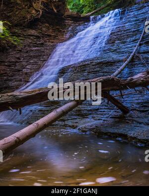 Wunderschöne Buttermilk Falls im Cuyahoga Valley National Park in Ohio, USA Stockfoto