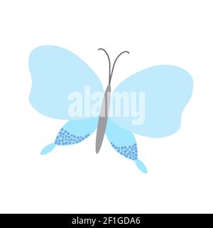 Fancy kleine pastellfarbene Schmetterling in einfachen flachen Stil Vektor-Illustration, Symbol des Frühlings, Ostern Feiertage Feier Dekor, Cliparts für Karten, Banner, Frühling Dekoration Stock Vektor