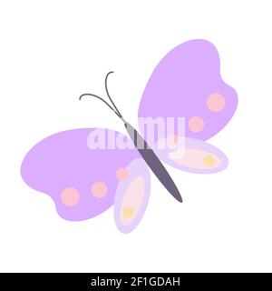 Fancy kleine pastellfarbene Schmetterling in einfachen flachen Stil Vektor-Illustration, Symbol des Frühlings, Ostern Feiertage Feier Dekor, Cliparts für Karten, Banner, Frühling Dekoration Stock Vektor