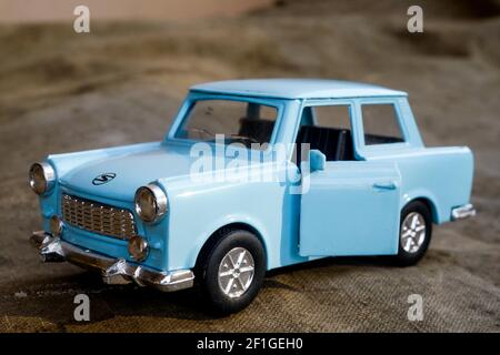 Modell eines DDR Trabant, Frankreich Stockfoto