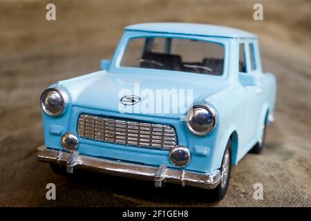 Modell eines DDR Trabant, Frankreich Stockfoto