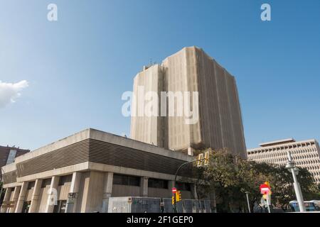 Ehemalige Postgebäude, Computerwoche Gebäude, Edificio Computerwoche, Malaga, im Bau, Andalusien, Spanien. Stockfoto