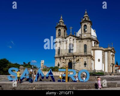 Braga, Portugal ; August 2020 : Sameiro Heiligtum befindet sich in der Stadt Braga, Portugal. Es ist einer der emblematischen Orte Portugals Stockfoto