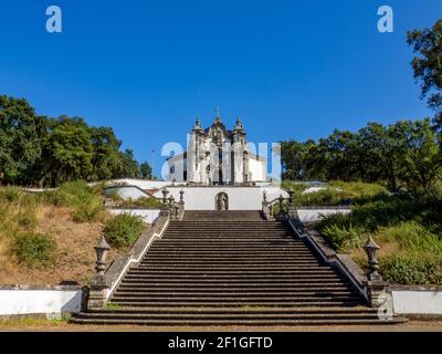 Braga, Portugal ; August 2020 : Kirche Santa Maria Madalena ist eine barocke Kirche in der (serra da Falperra) Falperra Berge, außerhalb von B Stockfoto