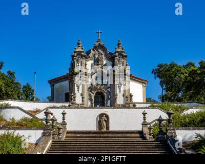 Braga, Portugal ; August 2020 : Kirche Santa Maria Madalena ist eine barocke Kirche in der (serra da Falperra) Falperra Berge, außerhalb von B Stockfoto