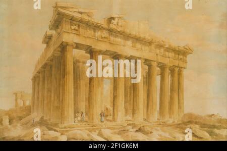 Lusieri Giovanni Battista - der Parthenon aus dem Nordwesten Stockfoto