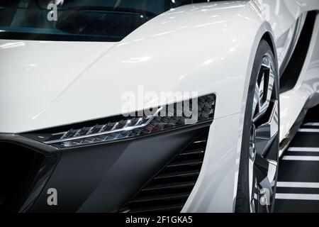 Audi AI RACE (PB18) e-tron Elektrosportwagen auf dem Pariser Automobilsalon vorgestellt. Frankreich - 3. Oktober 2018 Stockfoto