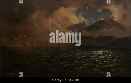 Kennet Watkins - die Phantom Kanu- EINE Legende des Sees Tarawera Stockfoto