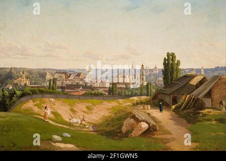 Józef Marszewski - Vilnius vom Tauras-Hügel aus gesehen (1872) Stockfoto