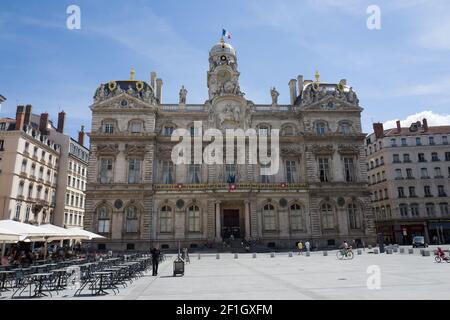 Terreaux Platz lyon, Reisen Sie durch Frankreich - Cote d'Azur - Provence Stockfoto