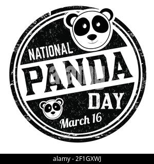 Nationaler Panda Tag Grunge Gummistempel auf weißem Hintergrund, Vektor-Illustration Stock Vektor