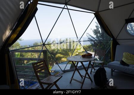 Bubble Tent - Reisen auf La Réunion Island Stockfoto