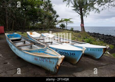 Bunte Boote - Reisen auf La Réunion Island Stockfoto