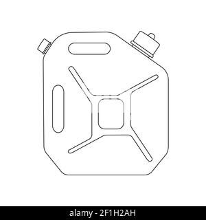 Lineares Symbol für Benzinkanister. Tankruderschild. Symbol für Benzinbehälter. Vektorgrafik. Stock Vektor