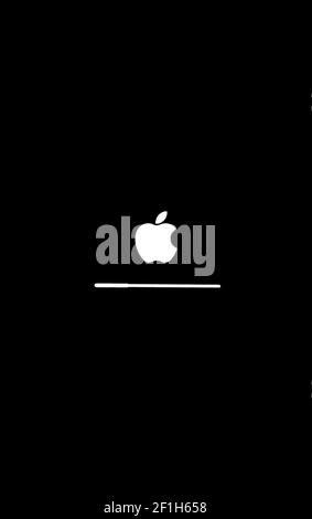 2020: IOS laden auf dem Apple iPhone Startbildschirm, Nahaufnahme Stockfoto