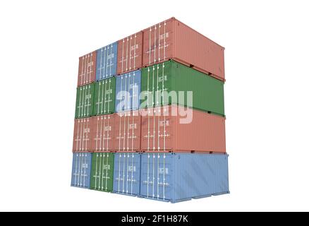 Cargo shipping Ontainers 3d illustration Stockfoto