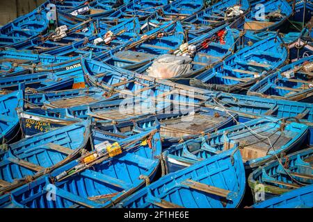 Alte blaue rostigen Boote Stockfoto