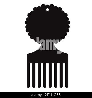 afro Pick Symbol auf weißem Hintergrund. afro Haarbürste Zeichen. afro Kamm Symbol. Flach Stil. Stockfoto