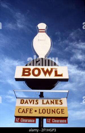 Bowling-Schild in Layton, Utah Stockfoto