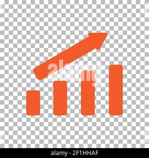 Graph-Symbol auf transparentem Hintergrund. Grafik-Zeichen. Diagramm-Symbol. Liniendiagramm-Symbol. Stockfoto