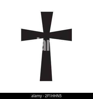 Religion Kreuz Symbol auf weißem Hintergrund. christentum Religion Symbol. Flacher Stil. Symbol eines Kirchenkreuzes. Stockfoto