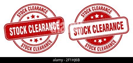 Stock Clearance Stempel. Stock Clearance Zeichen. Rund Grunge Etikett Stock Vektor