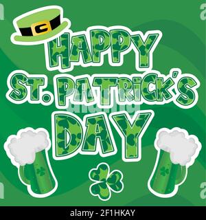 Happy saint Patricks Tageskarte Stock Vektor