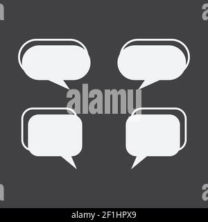 Weißes Sprechblasensymbol auf grauem Hintergrund Stock Vektor
