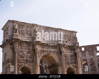 Details zum Konstantinsbogen, Rom Italien Stockfoto
