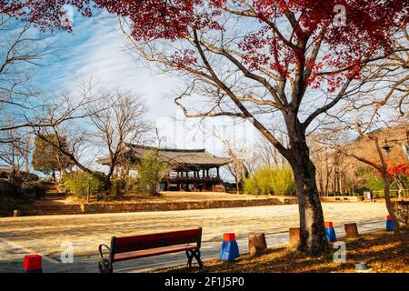 Jukseoru Pavillon im Herbst in Samcheok, Korea Stockfoto