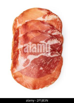 Salami-Wurstscheibe Stockfoto