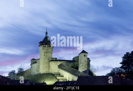 Schloss Munot in Schaffhausen bei Sonnenuntergang Stockfoto