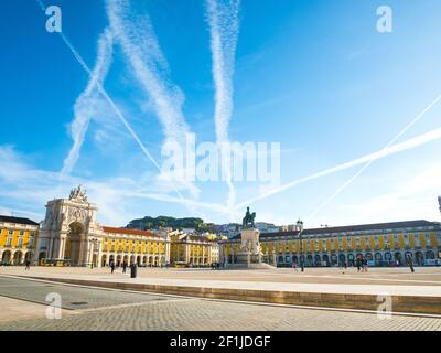 Praca do Comercio in der Innenstadt von Lissabon Stockfoto