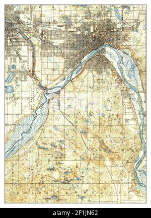 St Paul, Minnesota, Karte 1896, 1:62500, Vereinigte Staaten von Amerika von Timeless Maps, Daten U.S. Geological Survey Stockfoto