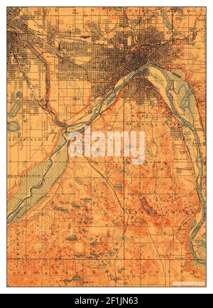 St Paul, Minnesota, Karte 1896, 1:62500, Vereinigte Staaten von Amerika von Timeless Maps, Daten U.S. Geological Survey Stockfoto