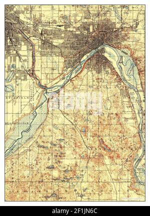 St Paul, Minnesota, Karte 1896, 1:62500, Vereinigte Staaten von Amerika von Timeless Maps, Daten U.S. Geological Survey Stockfoto