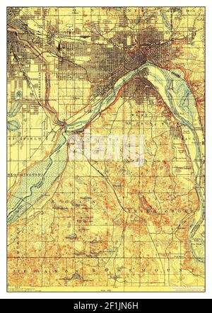 St Paul, Minnesota, Karte 1896, 1:62500, Vereinigte Staaten von Amerika von Timeless Maps, Daten U.S. Geological Survey Stockfoto