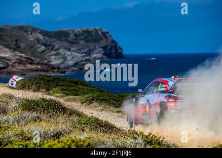 06 SORDO Daniel (ESP), DEL BARRIO Carlos (ESP), HYUNDAI I20, HYUNDAI SHELL MOBIS WRT, Aktion während der WRC World Rally Car Championship 2019, Rallye von Italia Sardegna vom 13. Bis 16. Juni, in Alghero und Cagliari, Italien - Foto Thomas Fenetre / DPPI Stockfoto