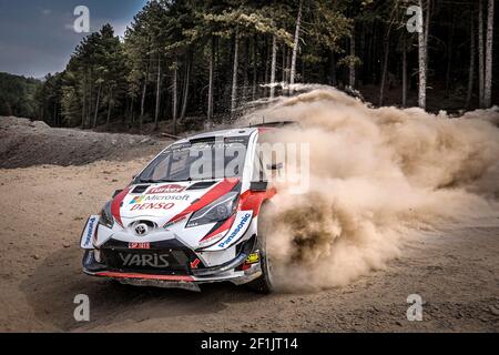 05 MEEKE Kris (GBR), MARSHALL Sebastien (GBR), TOYOTA YARIS, TOYOTA GAZOO RACING WRT, Aktion während der WRC World Rally Car Championship 2019, Rallye der Türkei vom 12. Bis 15. September, in Marmaris - Foto Francois Flamand / DPPI Stockfoto