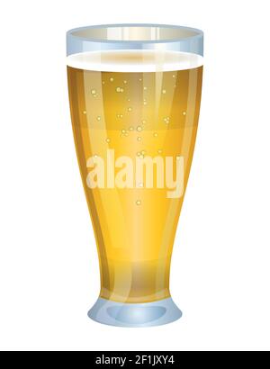 Glas realistisches Bier Vektor Illustration Design Stock Vektor