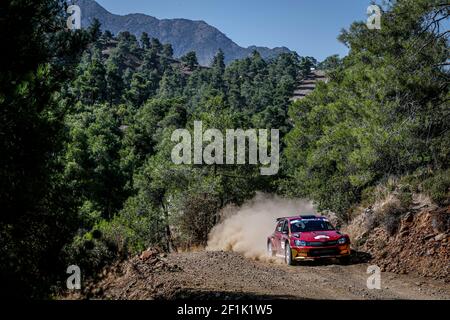 12 AL-KUWARI Abdulaziz (QAT), CLARKE Marshall (GBR), Skoda Fabia R5,Abdulaziz Al-Kuwari, Aktion während der European Rally Championship 2019 ERC Cyprus Rally, vom 27. Bis 29. september in Larnaca, Zypern - Foto Francois Flamand / DPPI Stockfoto