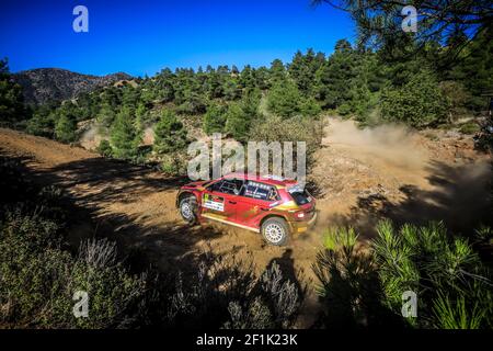 12 AL-KUWARI Abdulaziz (QAT), CLARKE Marshall (GBR), Skoda Fabia R5,Abdulaziz Al-Kuwari, Aktion während der European Rally Championship 2019 ERC Cyprus Rally, vom 27. Bis 29. september in Larnaca, Zypern - Foto Gregory Lenormand / DPPI Stockfoto