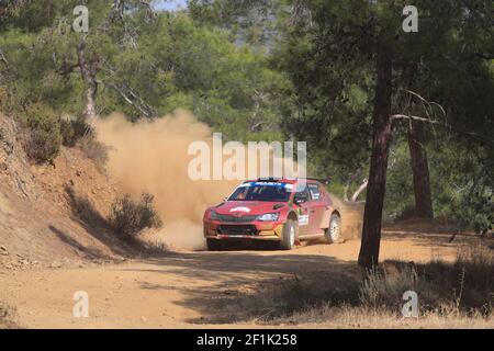 12 AL-KUWARI Abdulaziz (QAT), CLARKE Marshall (GBR), Skoda Fabia R5,Abdulaziz Al-Kuwari, Aktion während der European Rally Championship 2019 ERC Cyprus Rally, vom 27. Bis 29. september in Larnaca, Zypern - Foto Gregory Lenormand / DPPI Stockfoto