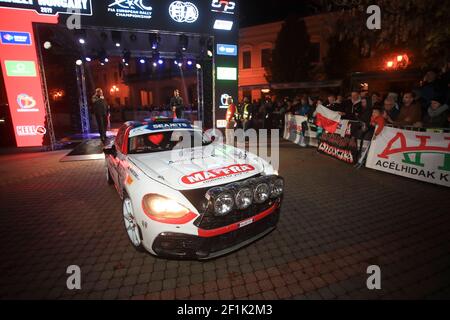 19 NUCITA Andrea, DI CARO Bernardo (ita), Loran srl , Fiat Abarth 124 Rallye, Aktion während der Rallye-Europameisterschaft 2019 Nyiregyhaza Rallye in Ungarn vom 8. Bis 10. november - Foto Gregory Lenormand / DPPI Stockfoto