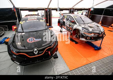 14 BACIUSKA Rokas (LTU), GCK Academy (FRA), Renault Megane RS, Action, 113 RAYMOND Cyril (FRA), GCK Academy (FRA), Renault Clio RS, Action während der Norwegen FIA WRX World Rallycross Championship 2019 in der Hölle am 14. Bis 16. Juni - Foto DPPI Stockfoto