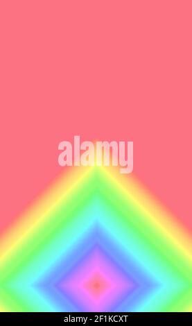 Vertikales Bild des abstrakten gradienten Pastell-Farbrahmens auf Koralle Rosa Hintergrund Stockfoto