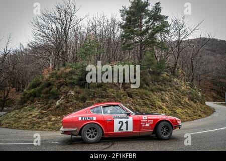 21 IKEUCHI Toshimasa (JPN), MORIKAWA Osam (JPN), DATSUN 240Z, 1972, Aktion während der Rallye Monte Carlo Historique 2020 vom 30. januar bis 4 1. februar in Monaco - Foto Alexandre Guillaumot / DPPI Stockfoto