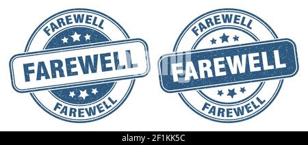 Abschiedsstempel. Abschiedsschild. Rundes Grunge-Etikett Stock Vektor